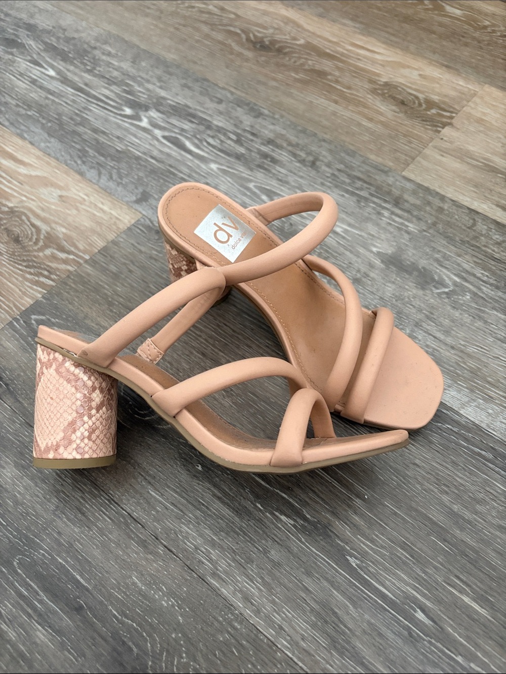 Dolce Vita Beige Strappy Block Heel Sandals